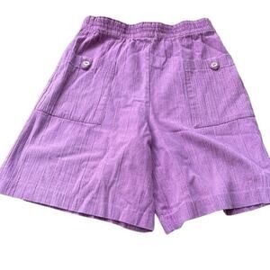 Vintage Bermuda Shorts Purple Pockets High Rise 50/50 Poly Cotton Size 8
